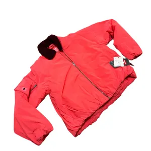 NWT New Free People Outpost Bomber Cherry Tomato Combo Jacket Size M thumbnail 3