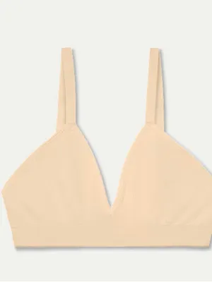 Bombas Women’s Seamless Triangle Bralette Size M/L Wheat Beige Adjustable Straps thumbnail 2