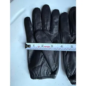 Italian Sheepskin Black Leather Gloves Size Small thumbnail 4