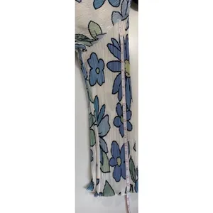 Peppermayo Blue Floral Plisse Button Down Shirt Size US 2 Long‎ Sleeve Pleated thumbnail 8