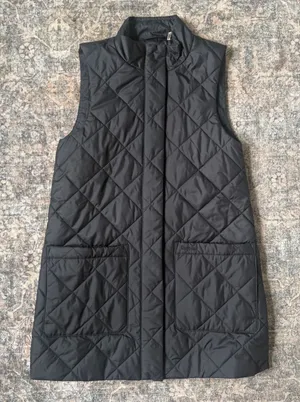 Barbour Cosmia Modern Heritage Black Quilted Longline Liner Vest USA 4 UK 8 thumbnail 1