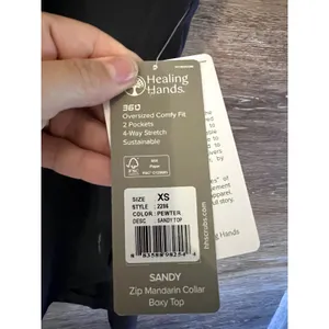 Healing Hands Top size XS Dark gray NEW Short Sleeves Medical Uniform thumbnail 2