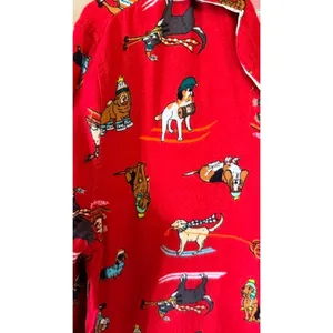Old Navy Women’s Red Dog Print Pajama Set Button Front Shirt Pants Size Medium thumbnail 6