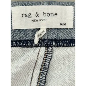 Rag & Bone Miramar Shorts Blue Denim Print Cotton Terry High Rise Distressed M thumbnail 4