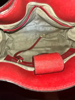 Michael Kors Hamilton Satchel Red grained leather. thumbnail 9