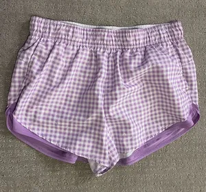 Purple plaid gingham large 12 14 shorts athletic casual thumbnail 1