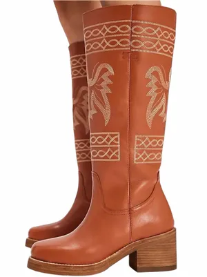 Free People x Dingo Avalon Embroidered Western Boots Russet Size 7.5 thumbnail 11