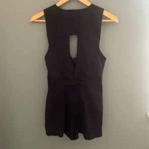 Free people black tie knot keyhole romper thumbnail 6