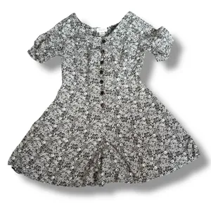 Express Vintage 90s Black White Floral Rayon Button Front Romper‎ Small Romantic thumbnail 10