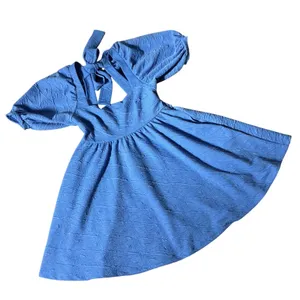 Free People Cottagecore Textured Puff Sleeve‎ Tie Back Mini Dress OB1140618 S thumbnail 1