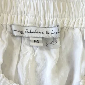Young Fabulous &‎ Broke Eyelet Joggers Women M White Lined Pull On Boho Beach thumbnail 9