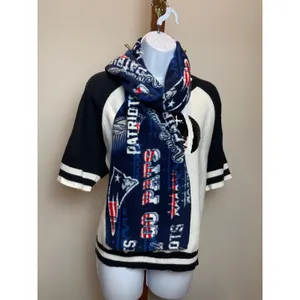 New England Patriots "Go Pats" Navy Blue Fleece Scarf One Size NWOT thumbnail 2