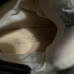 Michael Shannon Black and White Combat Boots with Chunky Sole thumbnail 4