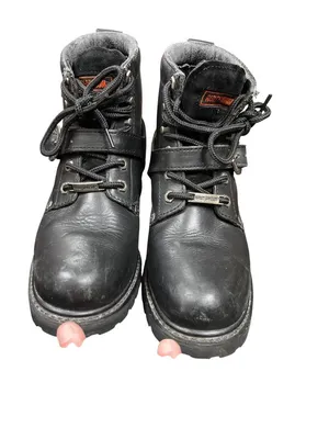 Harley Davidson 81024 wms black leather ankle moto riding boots sz 8 SKU 10-381 thumbnail 14