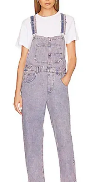 We The Free Ziggy Acid Wash Denim Overalls Y2K Relaxed Utility Jumpsuit thumbnail 1