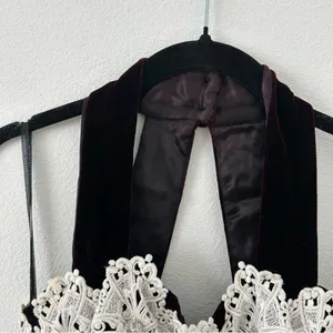 Jessica McClintock Gunne Sax Black Red Velvet Skater Dress thumbnail 5