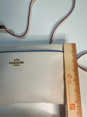 Coach Chalk Crossbody with Pink Trim and Blue Accent thumbnail 11