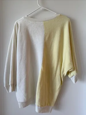 Butter Yellow + Cream Colorblock Terry Cloth Top thumbnail 4