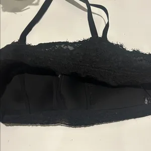 Aerie black lace adjustable bralette dark romantic witchy size XL light padding thumbnail 4