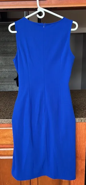 Vibrant Blue Side Gathered Dress Size L thumbnail 2