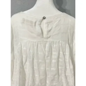 We The Free  Women White Textured Buttonless Tunic Size extra Small OVERSIZE. thumbnail 9
