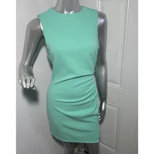 ELLIATT Small Mint Green Ruched Sleeveless Sheath Dress thumbnail 11