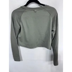 Ryderwear Women S Green Sweatshirt Cropped Long Sleeve‎ Raglan thumbnail 2