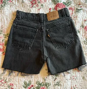 Levi’s Cutoffs Black Denim Shorts Orange Tab thumbnail 2