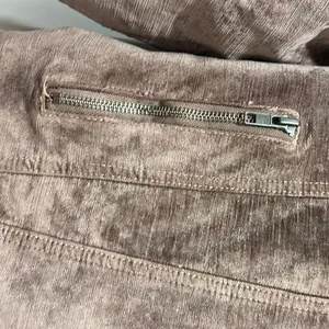 Free People‎ Crushed Velvet Bomber Jacket Dusty Mauve Oversize Snap/Zip M/L thumbnail 5