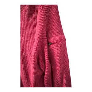 Carhartt Womens Pink Waffle Knit Quarter Zip Pullover, XXL thumbnail 5
