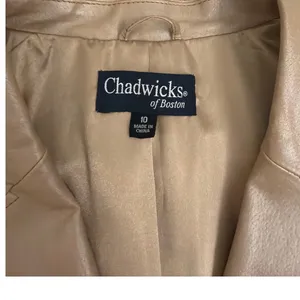 Chadwicks of Boston Vintage VTG Champagne Tan Leather Trench Jacket Size 10 thumbnail 4