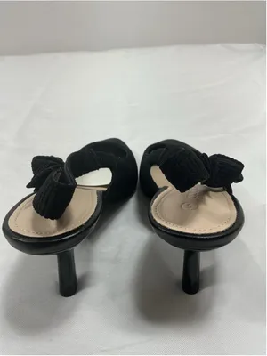 Womans New Coutgo Slingback Pumps Black 5 Kitten Heel Pointed Toe Bow Accent thumbnail 4