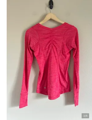 Lululemon 5 Mile Long Sleeve shirt Heathered Boom Juice Pink 4 top thumbnail 2