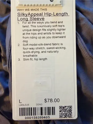 lululemon athletica SilkyAppeal Hip-Length Long-Sleeve Shirt NWT thumbnail 4