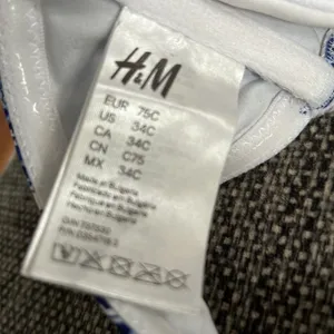 H&M 34 C Bikini Blue Halter Top thumbnail 6