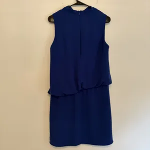 Trina Turk Lenaya Blouson Draped Sleeveless Dress Asymmetrical Royal Blue‎ Sz 6 thumbnail 3