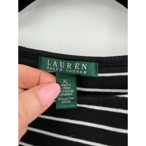 Lauren Ralph Lauren Sheath Dress‎ Women XL Black Striped Pink Nautical Preppy thumbnail 2