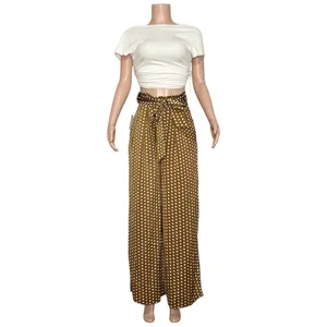 ELLIATT Bronte Polka Dot Wide Leg Pants, Caramel, XS thumbnail 9
