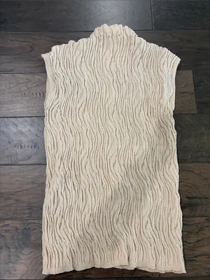 New With Tags Zara Beige Knit Textured Funnel Neck Top Sz M thumbnail 6