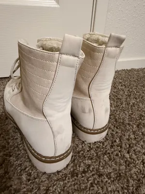 Beige lace up boots White Size 8.5 thumbnail 8