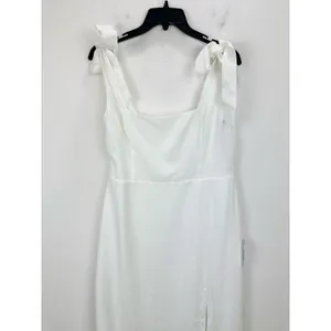 Lulus Your Sweetie White Tie Strap Column Maxi Dress Wedding Bridal Large NWT thumbnail 6