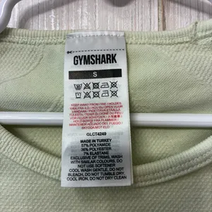 Gym Shark Shirt Women's S Pale Green Long‎ Sleeve Cropped Thumb Holes Open Back thumbnail 4