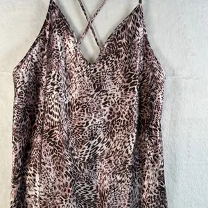 Jonquil In Bloom Leopard Print Lace Trim Slip‎ Dress Cami Nightie M M thumbnail 6
