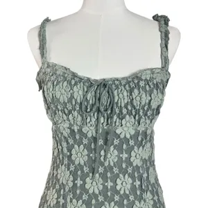 Free People Ethereal Dainty Romantic Lucinda Lace Midi Dress Lilypad Jade Small thumbnail 8