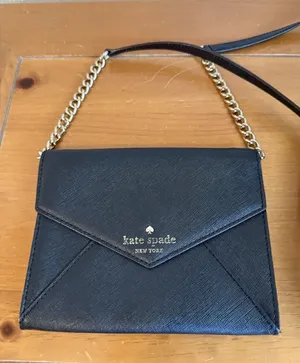 Kate Spade Black Cedar Street Mini Leather Envelope Crossbody Shoulder‎ Bag thumbnail 1