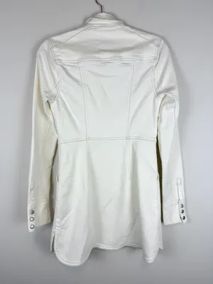 NWT Free People Dynomite Denim White Long Sleeve Mini Shirt Dress Size‎ XS thumbnail 4