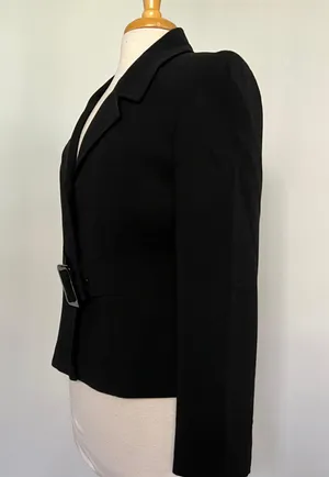 Arthur S Levine Black Belted Jacket Blazer thumbnail 3