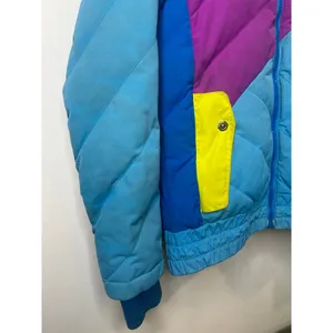 Rare vintage The North Face Jitterbug down jacket in bold blue, pink and yellow thumbnail 8