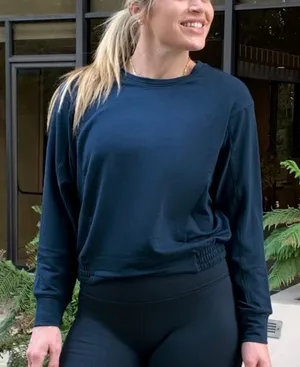 NWOT Fabletics Julie Dolman Sleeve Crew Sweatshirt thumbnail 1