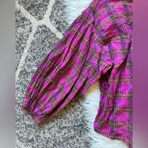 We The Free buttoned plaid blouse thumbnail 5